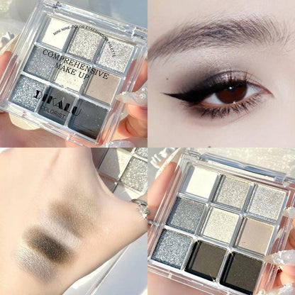 Gray-Tone Eyeshadow Palette,?Shimmer & Matte Eyeshadow for Party, Long Lasting Shimmering Eye Shadow Makeup Products, High Pigmented Blendable Eyeshadow Powder