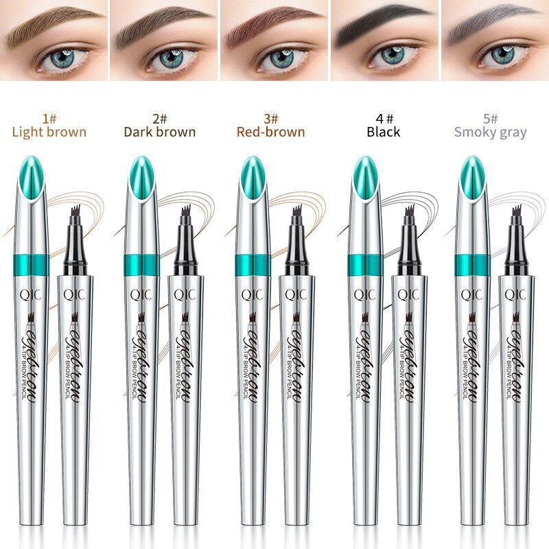 4-Tip Liquid Eyebrow Pencil, Long Lasting Brow Styling Pen, Brow Shading & Filling Pencil, Brow Brush Makeup Tool, Makeup Products