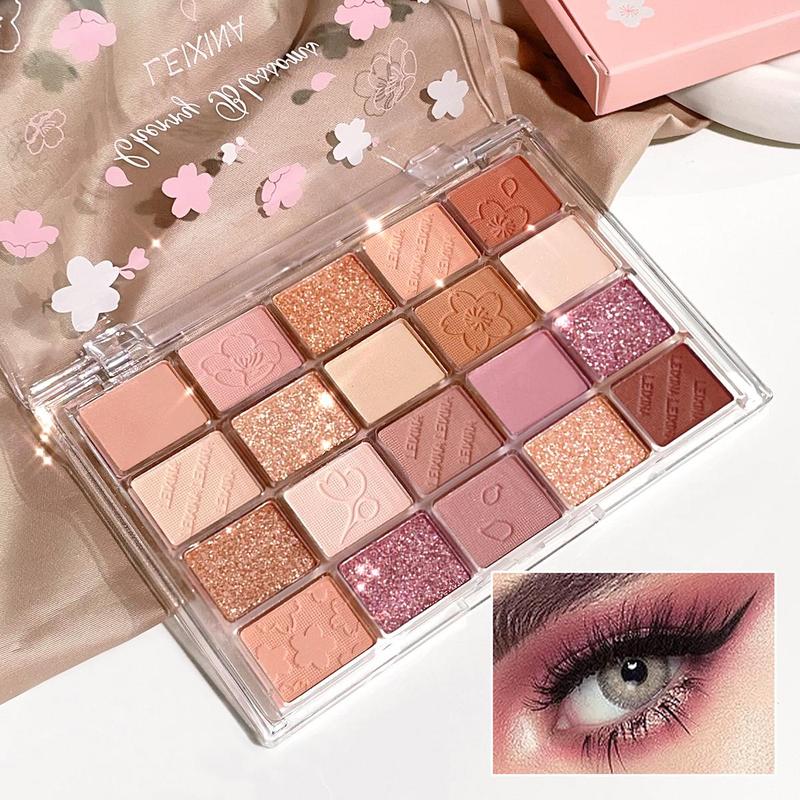 20 Color Eyeshadow Palette, 1 Count Matte & Glitter Eye Shadows Pressed Powder, Long Lasting Shimmering Eye Shadow Makeup Product