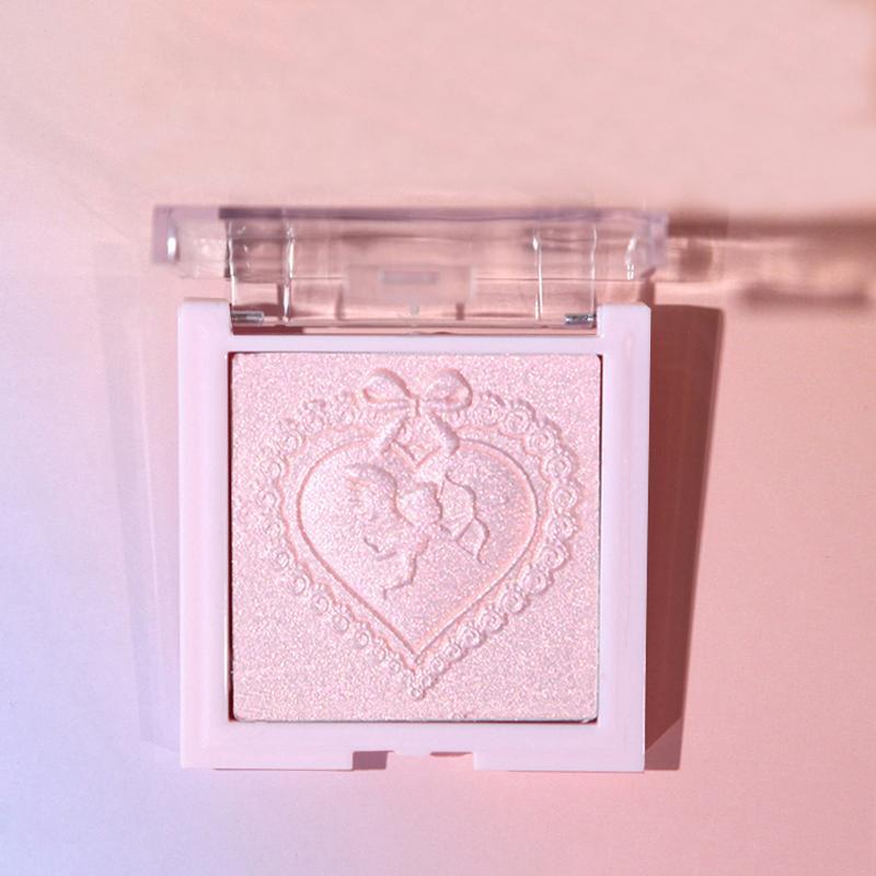 Heart Shaped Highlighter Palette, Shimmering Highlighter Powder, Long Lasting Pearly Makeup Palette, Facial Brightening Cosmetics