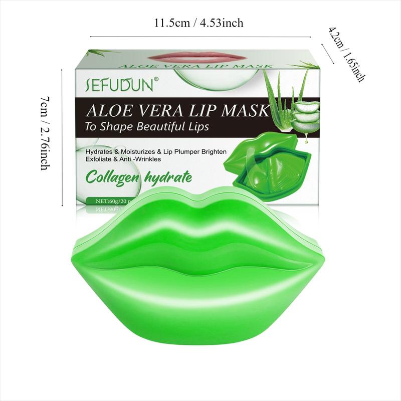 Aloe Vera Lip Mask, 20pcs/set Moisturizing Lip Mask, Hydrating Lip Care Mask, Lip Plumper Exfoliate, Beauty & Personal Care