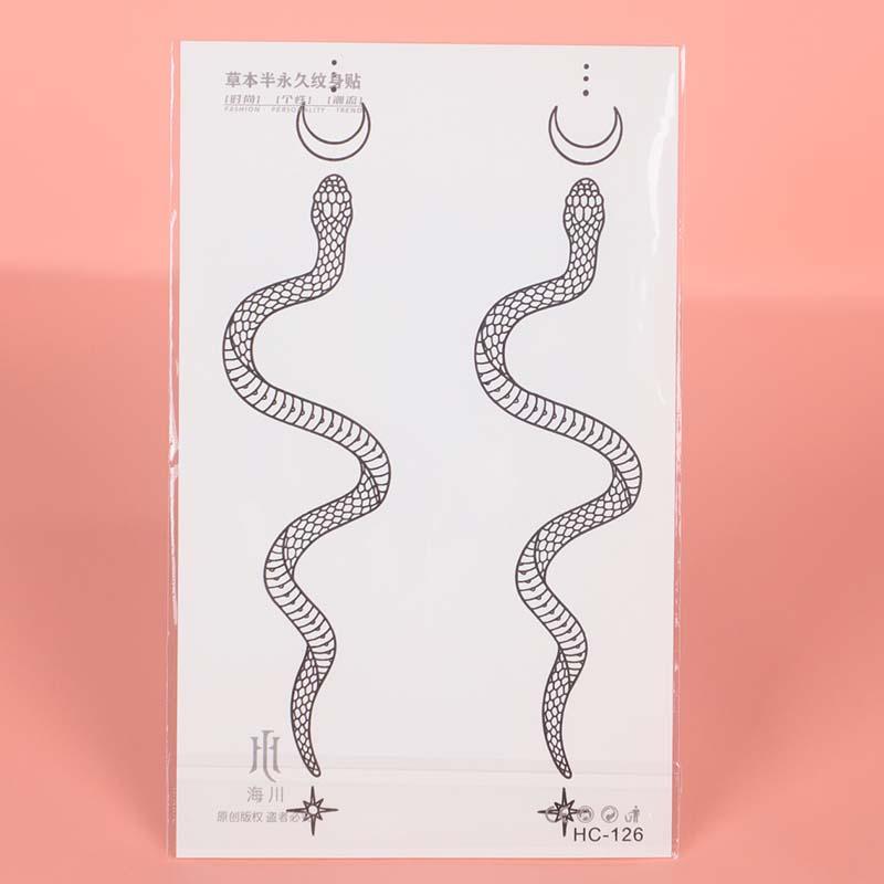 Snake & Star & Moon Pattern Tattoo Sticker, 1 Count Temporary Body Art for Festival Party