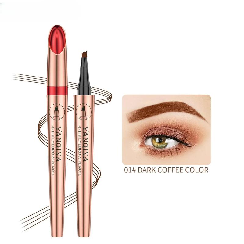 Waterproof Four-Point Eyebrow Pen, 1 Count Long Lasting Eyebrow Pencil, Eye Brow Coloring Pen, Makeup Accessories