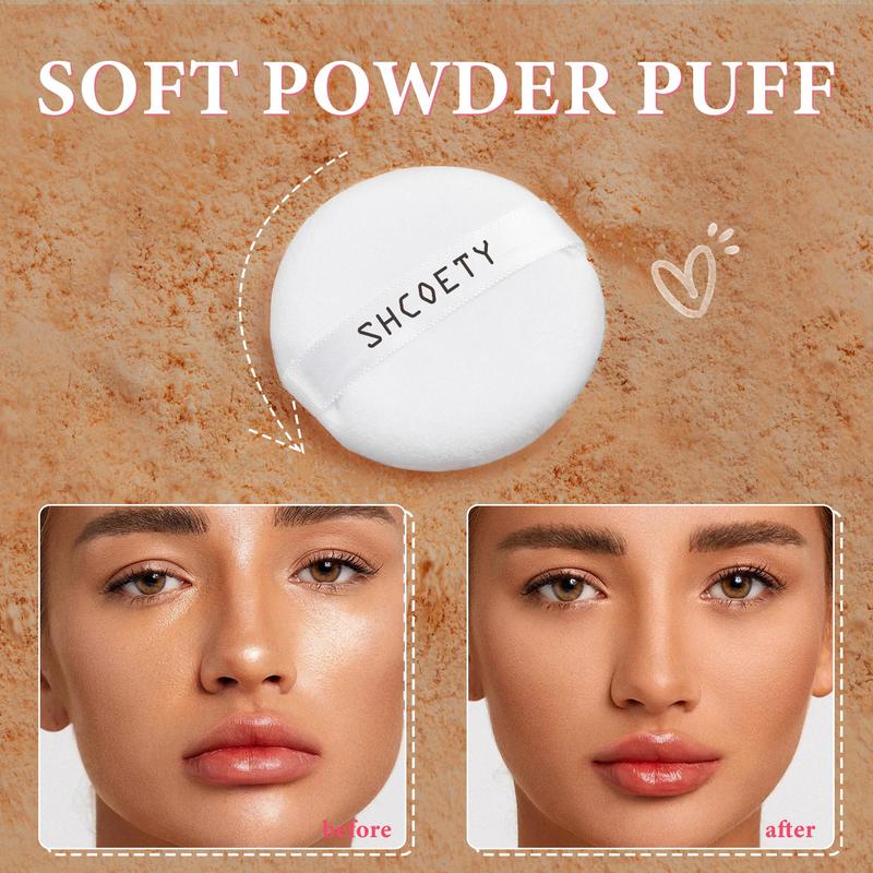 Loose Setting Powder with Soft Sponge, 1 Count?Oil Control Compact Powder, Long Lasting Poreless Face Powder Makeup & Finishing Powder for All Skins