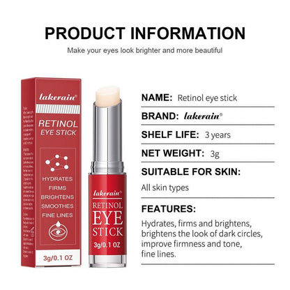 Retinol Eye Care Stick, 1 Count Retinol Eye Cream for Soothing the Look of Dark Circles & Puffiness, Eye Care Product for Daily Use, Makeup Products