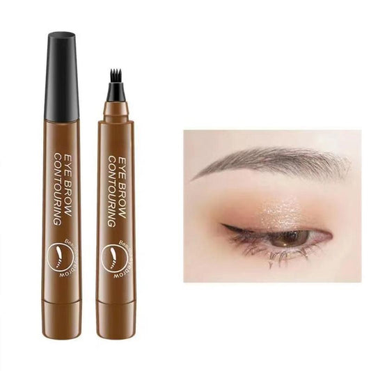 4 Fork Eyebrow Pencil, 1 Count Waterproof Long Lasting Eyebrow Pen, Brow Styling Makeup Tool for Women