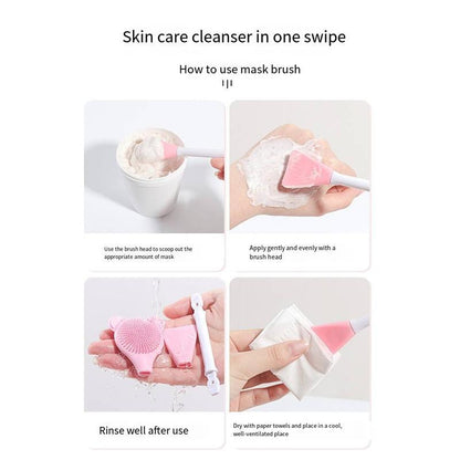 Cute Design Silicone Facial Cleansing Brush, Double-ended Face Mask Brush Applicator, Silicone Facial Pore Cleaner, Skincare Gift