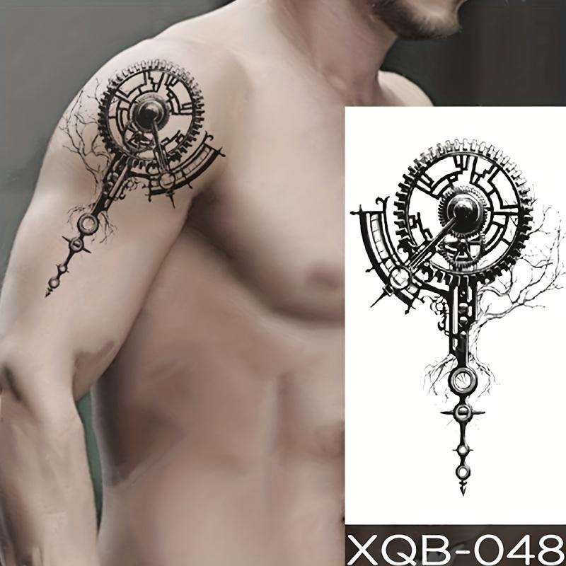 Men's Temporary Tattoo Sticker, 1 Count Waterproof Temporary Tattoo for Body Decoration, Body Art Sticker for Men & Women