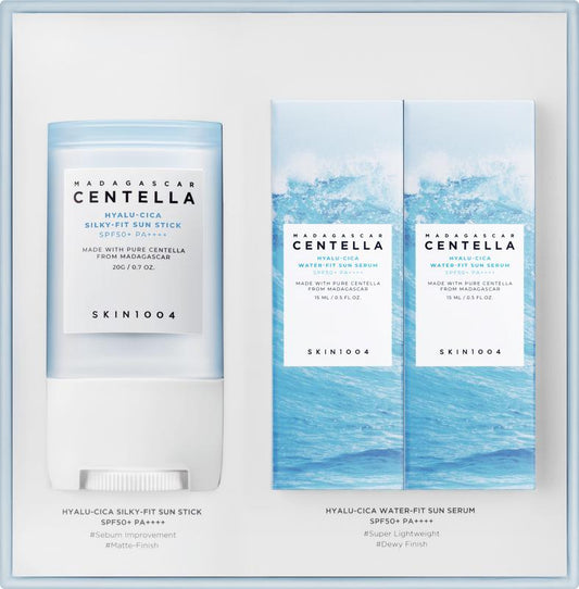 [SKIN1004 Official Shop] Madagascar Centella Sunsational Kit (Hyalu-Cica Sun Stick 20g + Hyalu-Cica Water-Fit Serum 15ml*2)