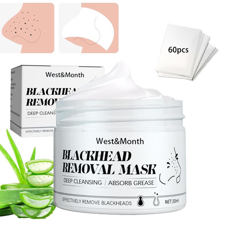 Blackhead Removal Mask, blackhead remover, Nose Phyto Pore Strips, Pore Cleansing Purifying Exfoliating Mask, Blackhead Remover Peel Off Mask for Face and Nose 60 Sheets 1.06oz