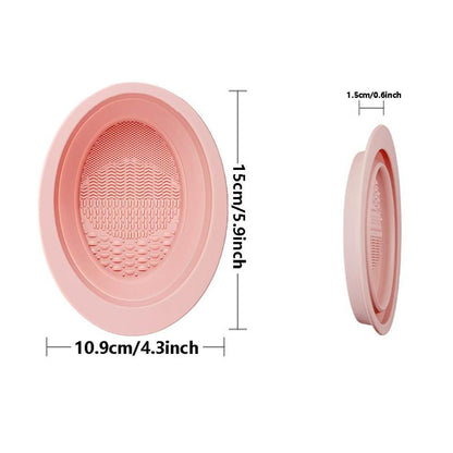 Foldable Makeup Brush Cleaning Bowl, Silicone Makeup Brushes Washing Tool, Makeup Sponges & Makeup Puffs Cleansing Bowl