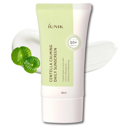 IUNIK Centella Calming Moisture Daily Sunscreen SPF 50+ PA++++ Matte & No White Cast Centella Asiatica Dry Oily Sensitive Vegan Korean Skincare Uv Facial