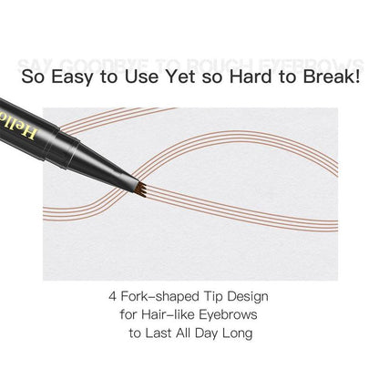 4 Fork Tip Waterproof Eyebrow Pencil, Natural Color Long Lasting Eye Brow Pencil, Sweat Proof High Pigmented Brow Shading & Filling Makeup Products