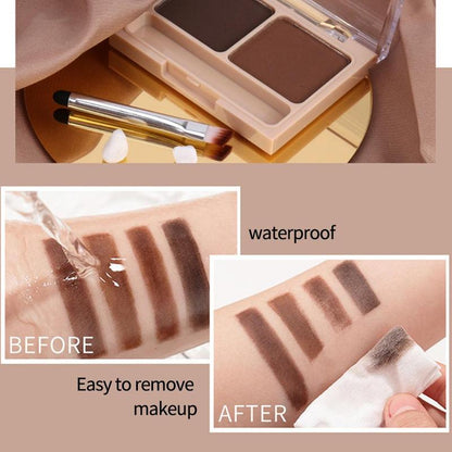 2 in 1 Eyebrow Powder Palette, Long Lasting Eyebrow Powder & Eyebrow Brush, Smudge Proof High Pigmented Eye Brow Shading & Filling Makeup Accessories