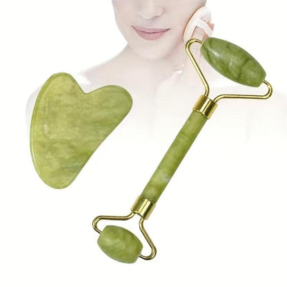 2pcs/set Heart Shaped Gua Sha Board & Roller, Facial Massager, Professional Skin Care Tools For Women