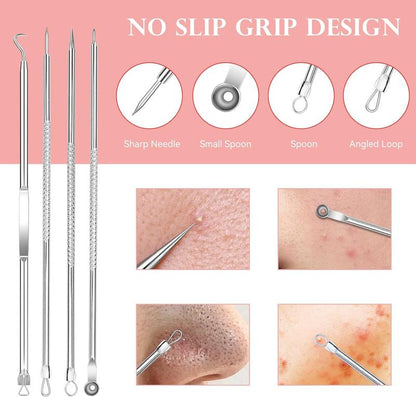 8 Pcs Blackhead Remover Whitehead Blemish Removal Tool Pimple Popper Tool Kit