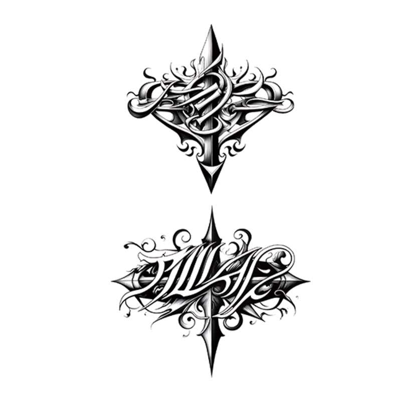 Feather & Arrow Pattern Tattoo Sticker, 2pcs/set Temporary Sticker For Festival, Party, Body Art Sticker For Men & Women