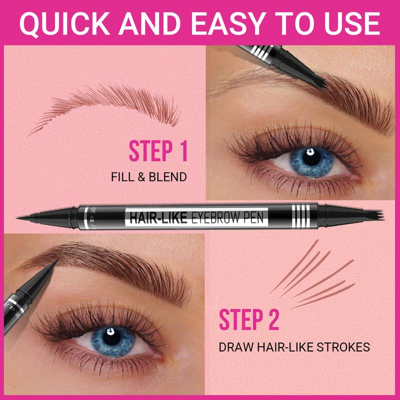 iMethod Eyebrow Pencil, 2-in-1 Waterproof Eyebrow Pen with 4 Tip Brow Pen and Ultra-Precise Brow Pencil, with Dual-ended Eyebrow Brush, Eyebrow Makeup for Natural Looking Eyebrows