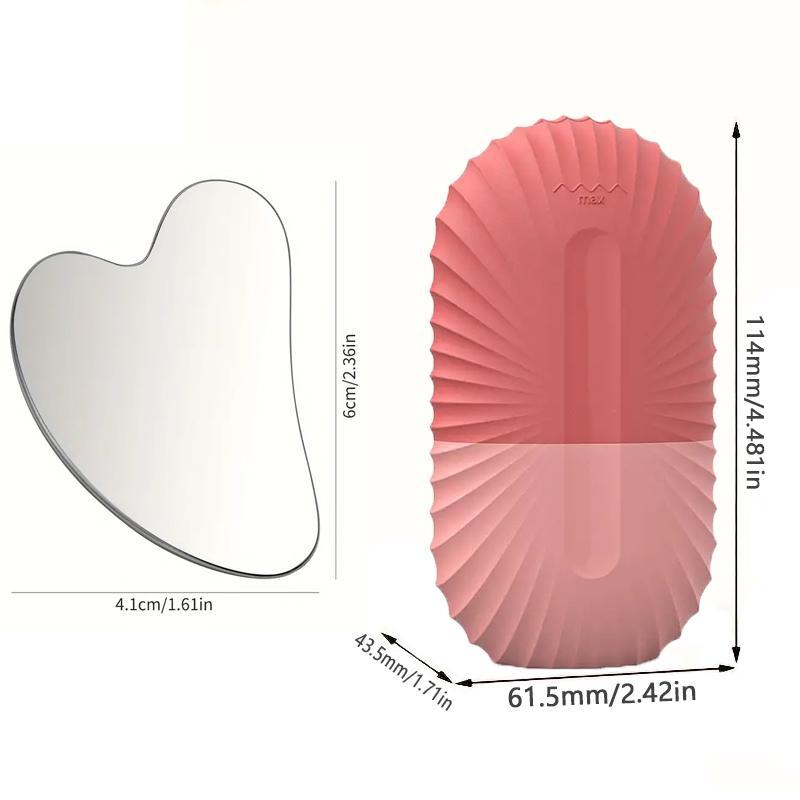 Ice Face Roller and Heart Shaped Gua Sha Board Set, 2 Counts/set Facial Contour Massager, Facial Mold Cube Ice Rollers, Summer Skincare,  Ice Face Roller