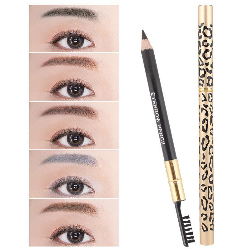 Double Headed Eyebrow Pencil with Eyebrow Brush, 1 Count Smudge Proof Brow Shading and Filling Eye Brow Pencil, Long Lasting Eye Brow Styling Pen, Makeup Brushes, Make Up Supplies