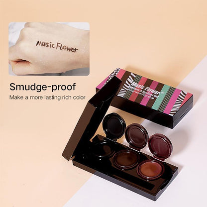 3 Color Long-wearing Eyebrow Powder with Angled Brush (1 Piece), Professional Eye Makeup Enhancement for Women and Girls