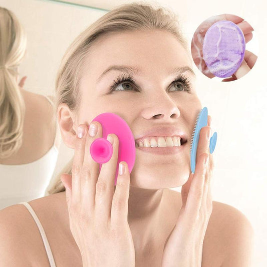 Manual Silicone Face Massage Brush, 2pcs Mixed Color Face Scrubber Massage Brush, Facial Skin Care Tool, Skincare Product for Women