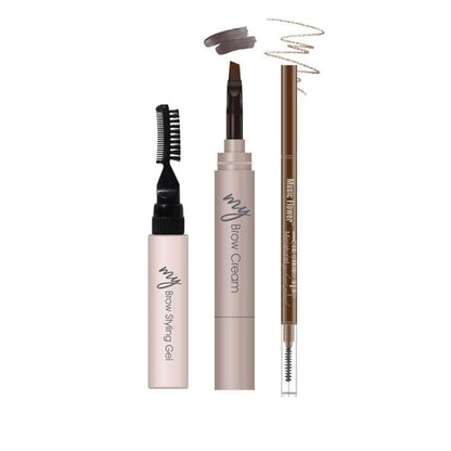 3pcs 3 In 1 Eyebrow Gel & Eyebrow Pencil & Mascara Set, Waterproof Long Lasting Eyebrow Makeup Set, Eyebrow Makeup Set, Waterproof Long Lasting Eyebrow Gel, Eyebrow Pencil, Eyebrow Cream, Eyebrow Makeup Tool, Brow Shaping & Filling Kit