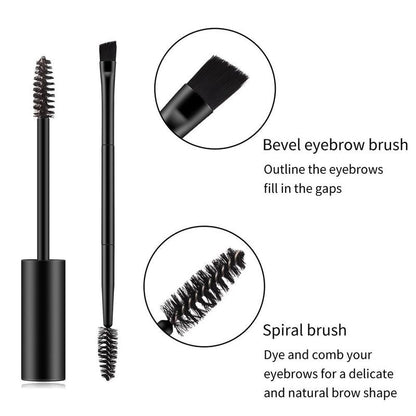 Eyebrow Gel with Double Head Brush, Eyebrow Pomade Cream & Brush, Long Lasting Eyebrow Tinted Cream, Smudge Proof Natural Eye Brow Make-up Supplies