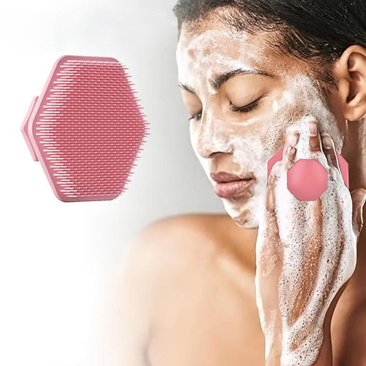 Soft Silicone Body Scrubber & Facial Scrubber, 2 Counts Portable Handheld Facial Cleaning Brush, Skincare Tools for Daily Use