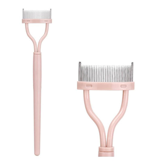 Portable Eyelash Cosmetic Comb,?Summer?Comfort Foldable Semi-arc Steel Needle Eyelash Comb, Beauty Makeup Tool for Women Girls, Cosmetic Tool for Home & Travel