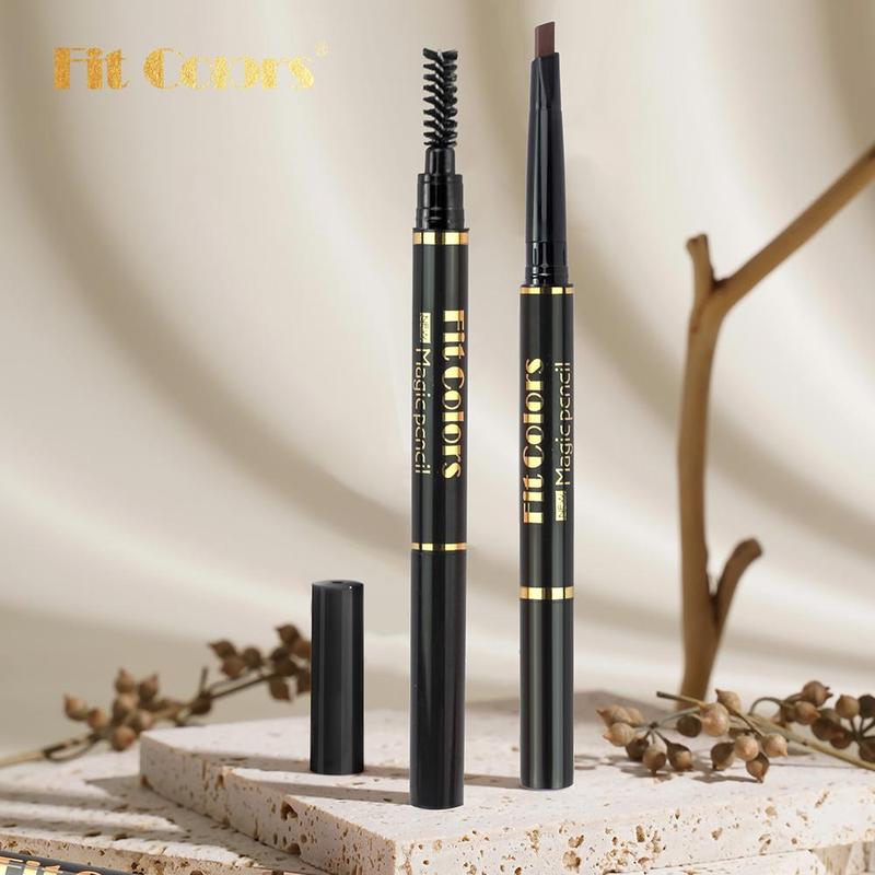 Double-ended Eyebrow Pencil & Eyebrow Brush, 2pcs/set Waterproof Long Lasting Eyebrow Pencil, Brow Styling Brush, Eye Brow Makeup Tool, Eyebrow Makeup Brushes, Cosmetic Beauty Supplies