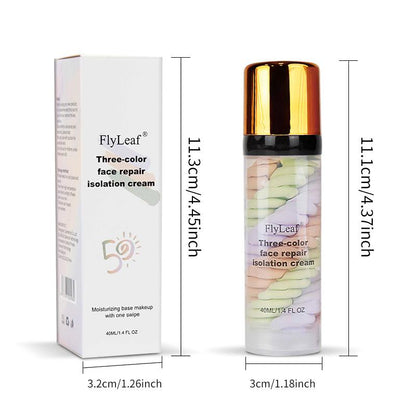 Three-color face repair isolation cream ,Isolation Cream, Makeup Primer Skin Tone Correcting and Brightening Primer, Oil Control Moisturizing