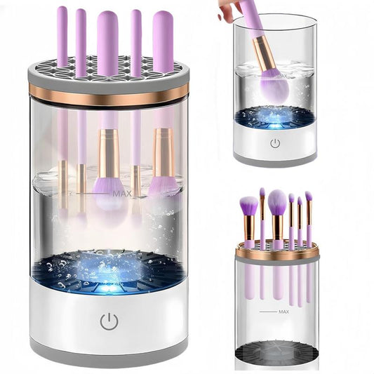 Makeup Brush Cleaner, Brush Cleaning Machine with Makeup Brush Cleaning Mat, Beauty Blender Cleaner for All Size Brush, Makeup Accessories