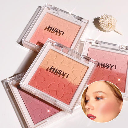 Long Lasting Gradient Color Matte Blush, Easy Coloring Lightweight Blush Pressed Powder, Natural Look Blush Suitable for All Skins