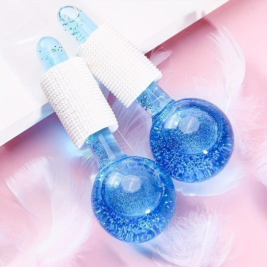 Ice Ball Face Massage Tools for 2 Counts/set Sequin Design Comfort Massage Balls, Facial Skin Care Tools for Women & Men