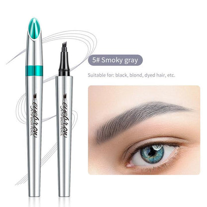 Eyebrow Pencil with 4 Tip Microblade for Natural Eyebrow Makeup Eyebrow Microblading Pen Waterproof &Smudge-Proof