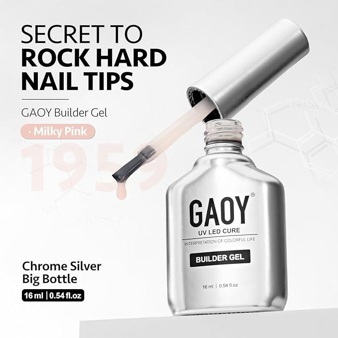 GAOY Builder Gel for Nails, 16ml Nail Strengthener in a Bottle, Nail Extension Hard Gel, Soak Off Long Lasting UV Gel