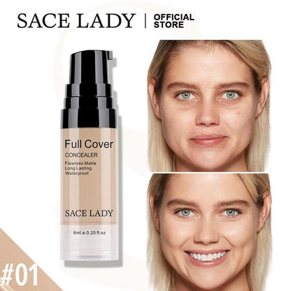 Sace Lady Long-lasting Matte Concealer, 1 Count Highly Concealer Liquid Foundation, Full Cover Flawless Makeup Cream, Pore Minimising Face Corrector