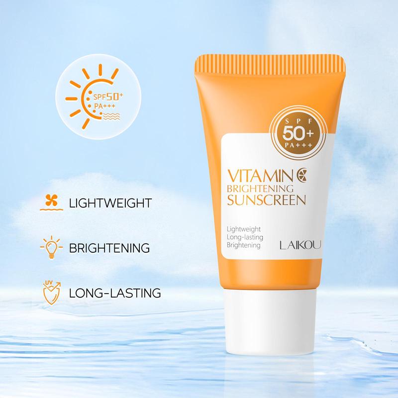 Vitamin C Sunscreen, 5 Counts Vitamin C Brightening Sunscreen, Hydrating Sunscreen, Sunscreen for Face, Body, Lips, Hands, Travel, Beach, Outdoor