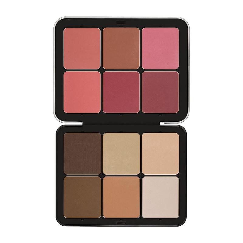 Summer?6-Color Blush Palette & 6-Color Soft Matte Bronzer Powder Palette , Gift Shading Powder Palette, Lightweight Blusher Makeup Palette, Blendable Bronzing Blush Powder