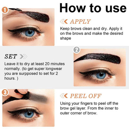 Tattoo Eyebrow Gel, 1 Box Waterproof Eyebrow Gel, Long Lasting Eyebrow Gel, Eyebrow Makeup Tool, Eye Brow Makeup Product