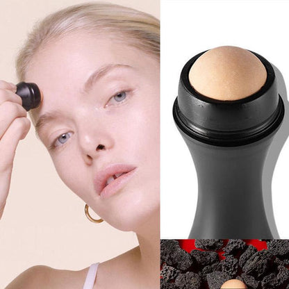 1 Piece Oil Absorbing Face Roller, Portable Facial Oil-Absorbing Massaging Volcanic Rolling Ball Stick, Oily Skin Control