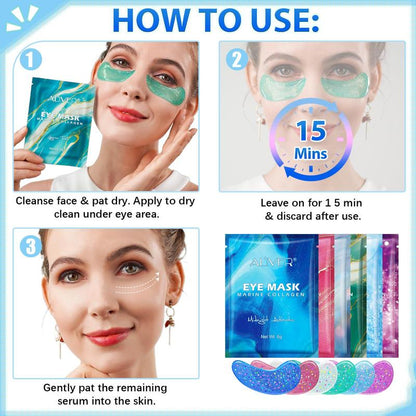 Collagen Eye Mask, 12 Pairs/box Moisturizing Eye Mask, Brightens and Smoothes The Eye Area, Eye Care Product for Women & Men