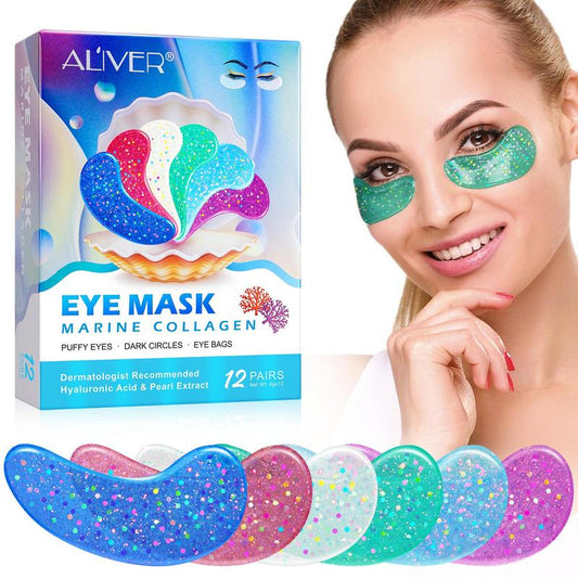 Collagen Eye Mask, 12 Pairs/box Moisturizing Eye Mask, Brightens and Smoothes The Eye Area, Eye Care Product for Women & Men