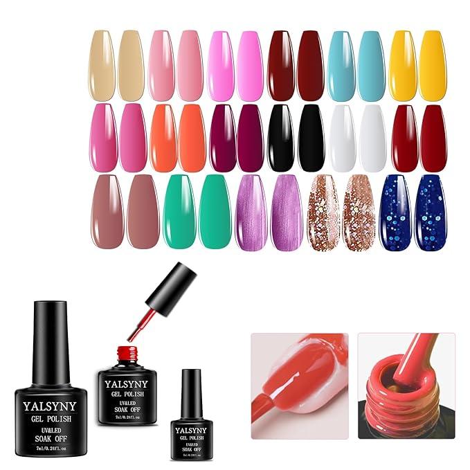 20 PCS Nail Polish Kit with UV LED NAIL LAMP Nail Gel Polish Base Top Coat kit Glossy Nail Art