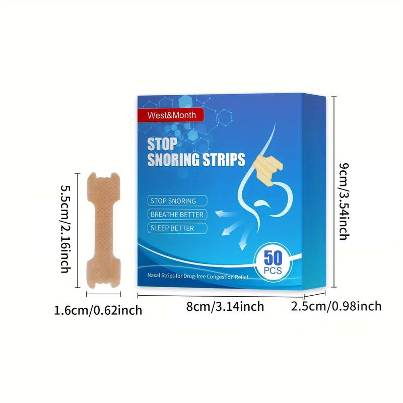 Breathable Anti-snoring Nasal Strip, 50pcs/set Sleeping Snoring Relief Nasal Sticker, Sinus Relief Nasal Patch, Home Product