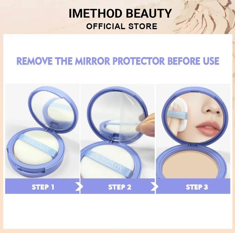 iMethod Oil Control Face Pressed Powder, Matte Smooth Setting Powder Makeup, Waterproof Long Lasting Finishing Powder, Flawless Lightweight Face Cosmetics, Cruelty-free