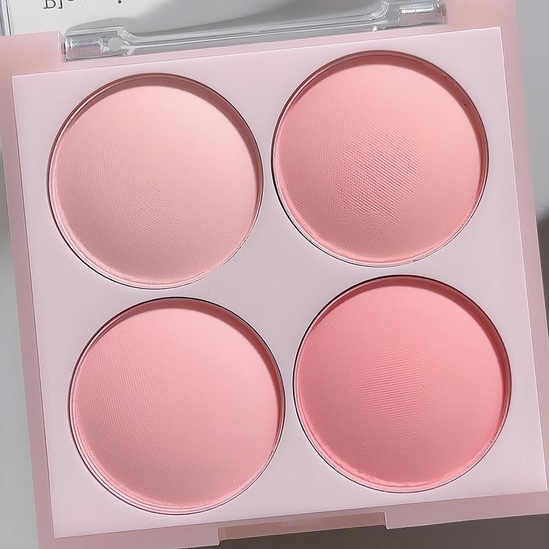 1 Box Long Lasting 4 Color Blush Palette, Lightweight Powder Blush, Cheeks Contour Blush Pressed Powder, Natural Look Blush for Daily Makeup