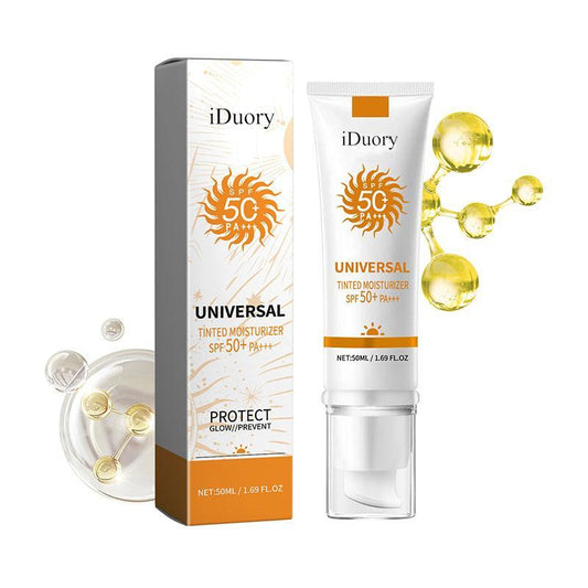 Tinted Sunscreen for Face SPF 50,Universal Protector Solar Con Color,Face Sunscreen Moisturizer,Hydrating Sun Essence Face Sunscreen Hydrating,No Sticky | Travel Size Sunscreen Facial Skincare Fragrance Hypoallergenic Mild