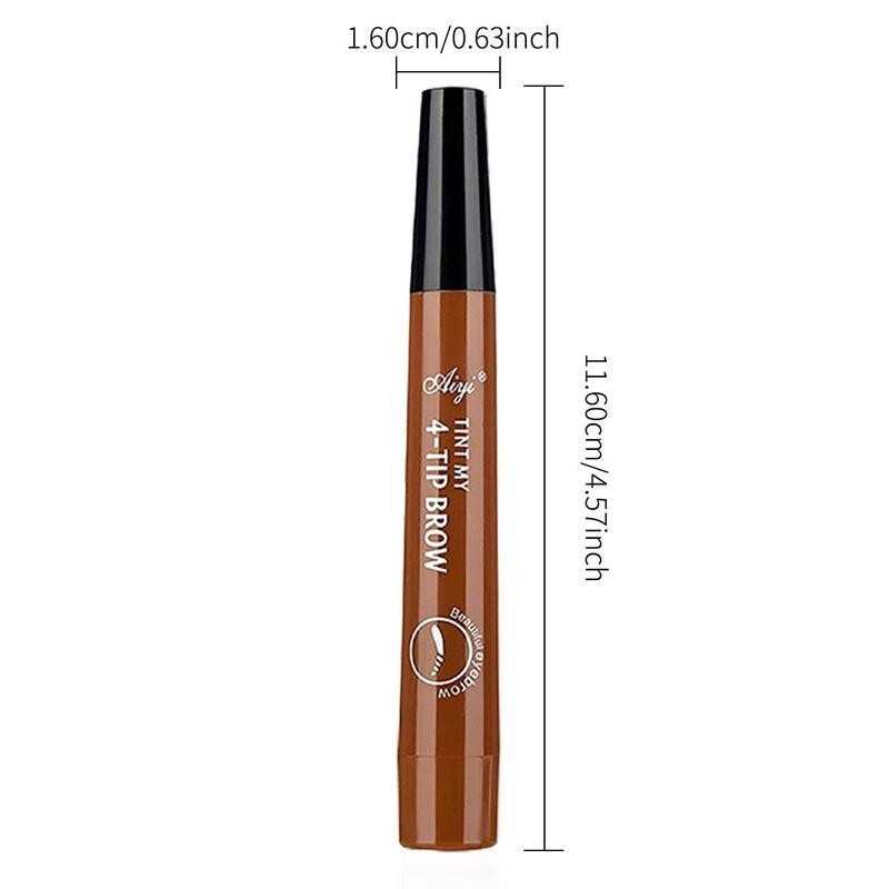 4 Fork Tip Liquid Eyebrow Pencil, Waterproof Long Lasting Eyebrow Pen, Brow Styling Brush, Brow Shading & Filling Pencil, Eyebrow Pen, 4 Point Eyebrow Pencil Waterproof Eye Brown Makeup, Eye Brow Pen Cosmetic for Women